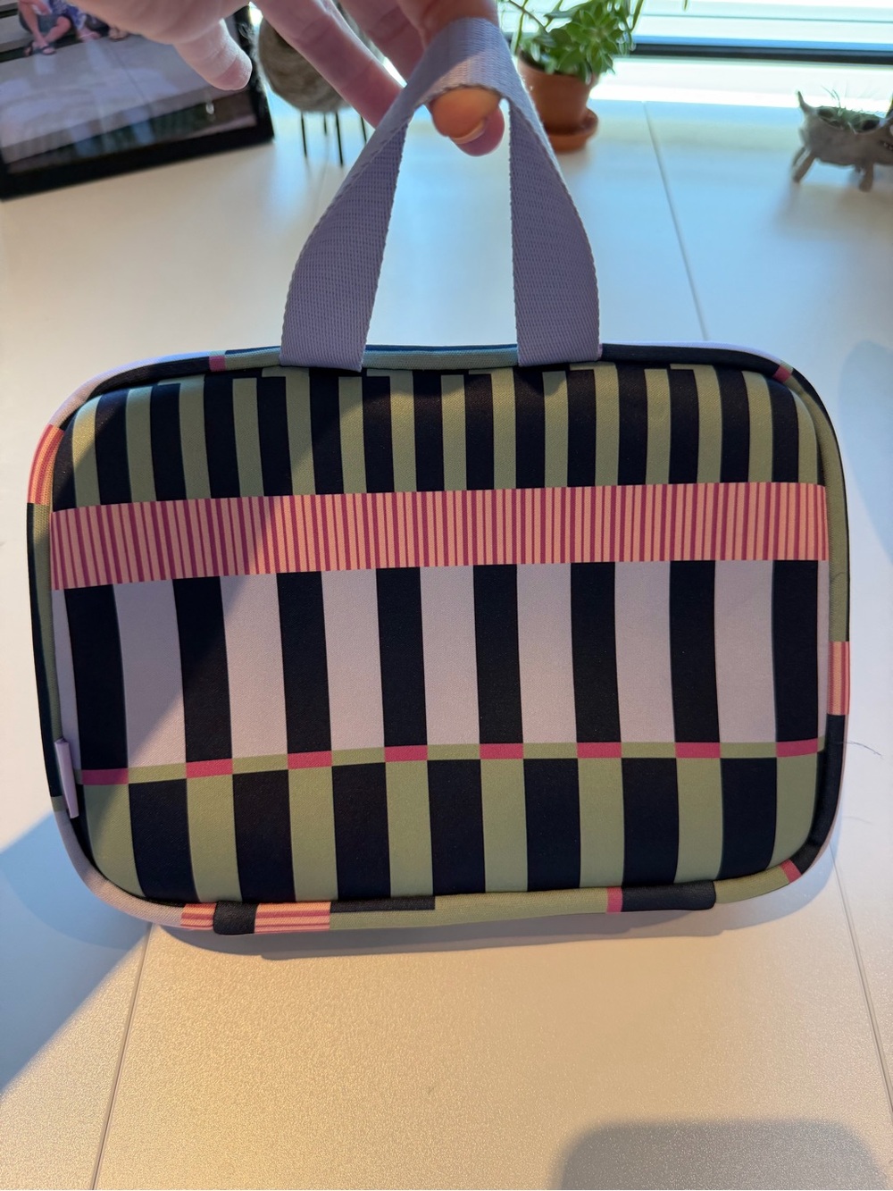 NWT Striped Cosmetic Bag